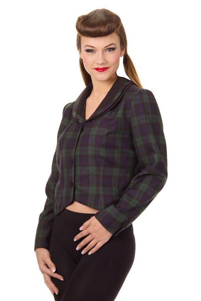 Vintage Tartan Jacket-Banned-Dark Fashion Clothing