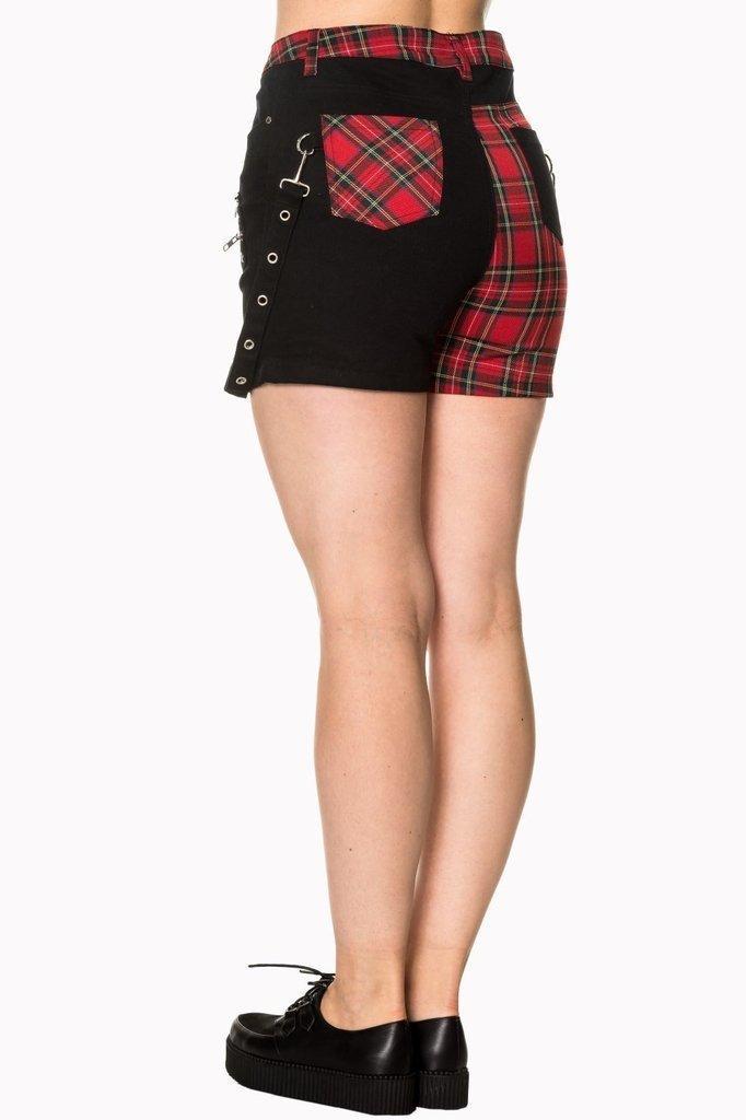 Walk The Line Shorts-Banned-Dark Fashion Clothing