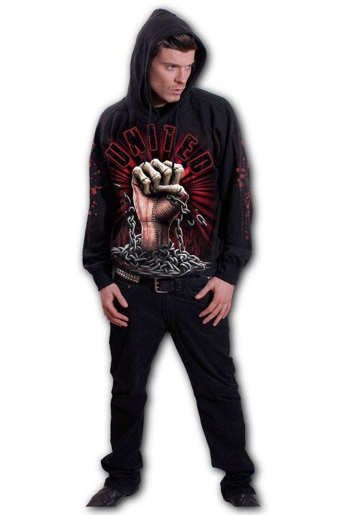 We Bleed Together - Hoody Black-Spiral-Dark Fashion Clothing