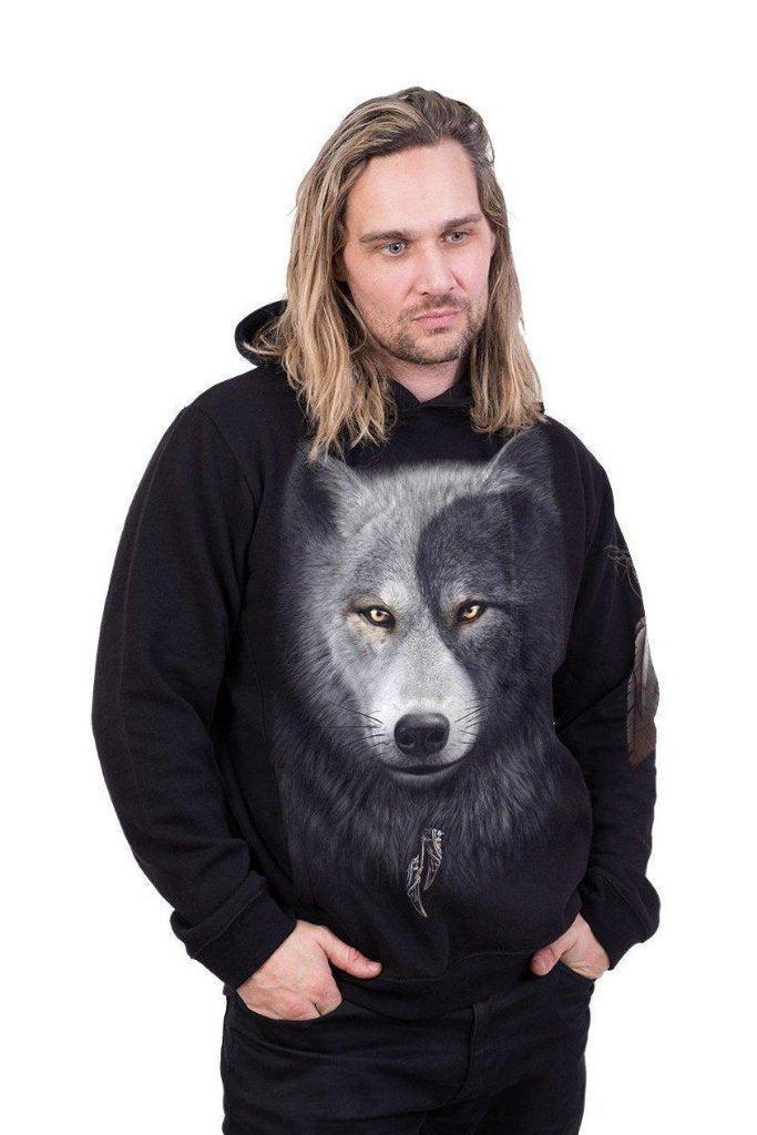 Wolf Chi - Side Pocket Hoody Black-Spiral-Dark Fashion Clothing