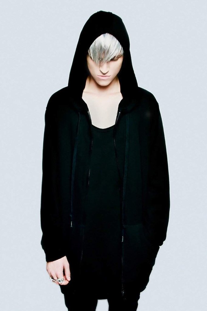 Zip Up Plain Hoodie - Unisex-Long Clothing-Dark Fashion Clothing