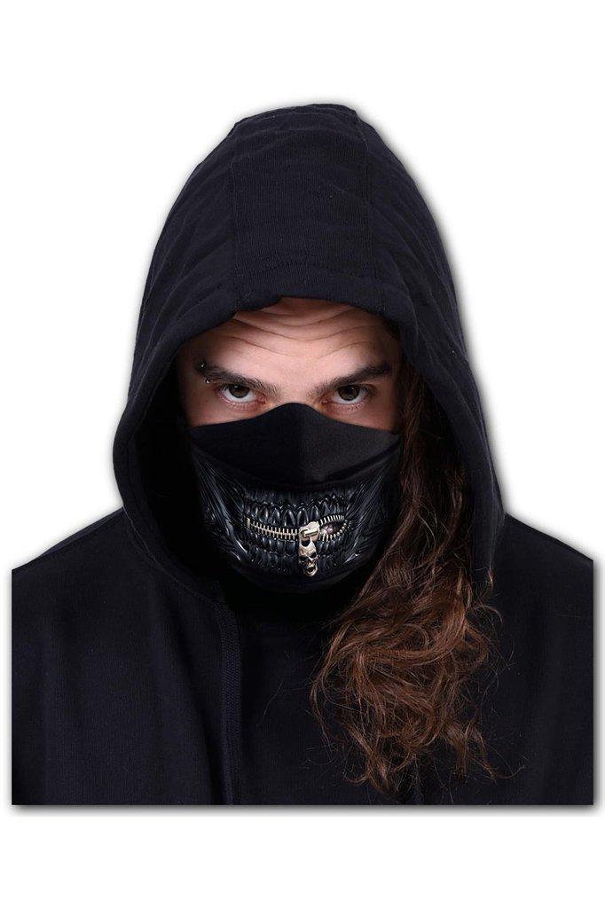 Zipper Mouth - Premium Cotton Fashion Mask with Adjuster-Spiral-Dark Fashion Clothing
