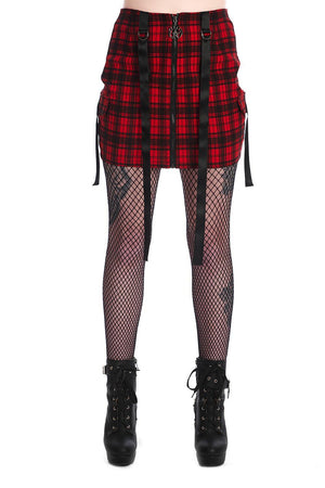 Red Check Kamala Strappy Skirt