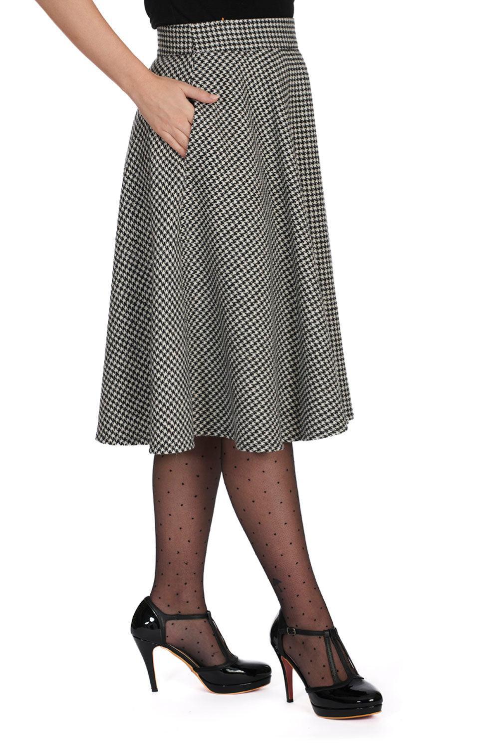 Florence Houndstooth Swing Skirt