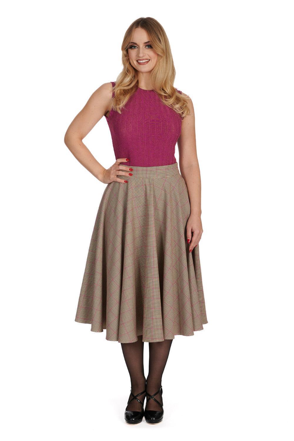 Pink Check Please Swing Skirt