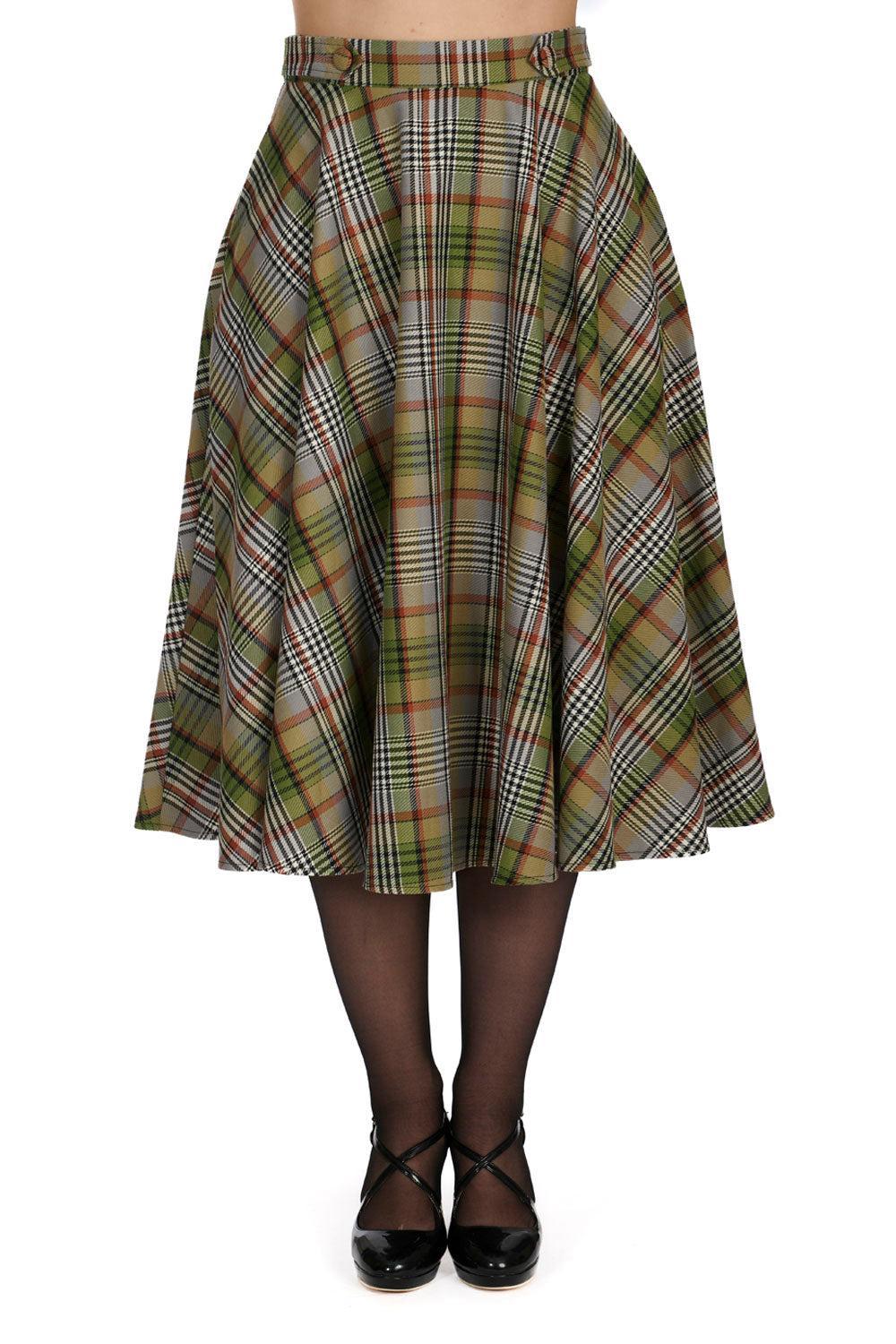 Sophia Check Swing Skirt