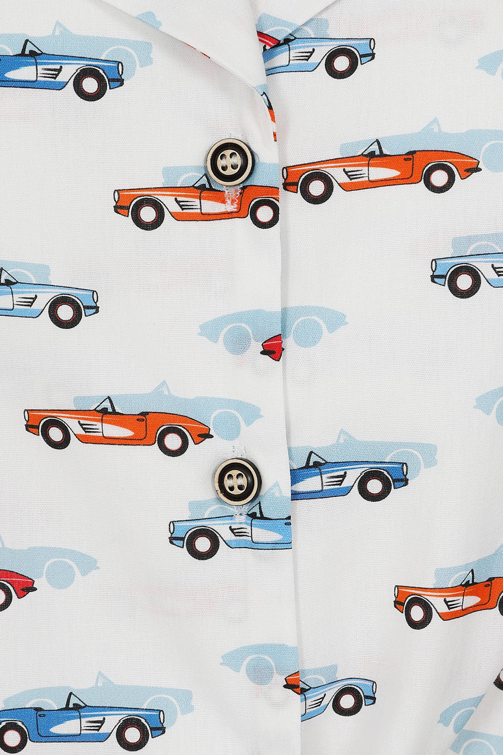 White Sandy Retro Car Blouse