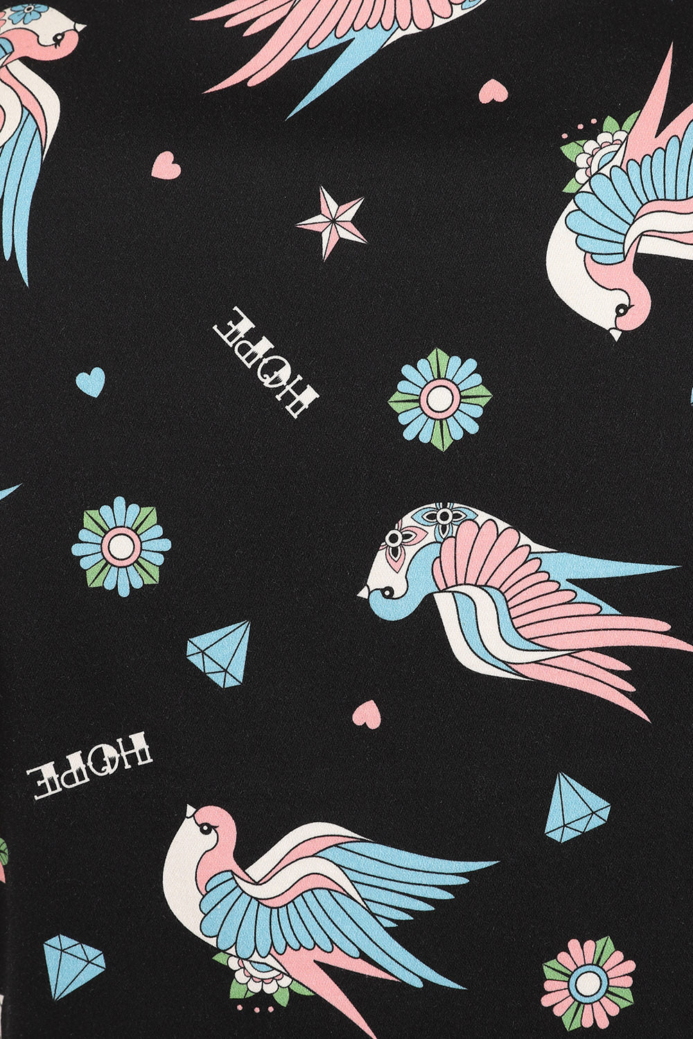 Black Marilou Swallows Contrast Collar Blouse