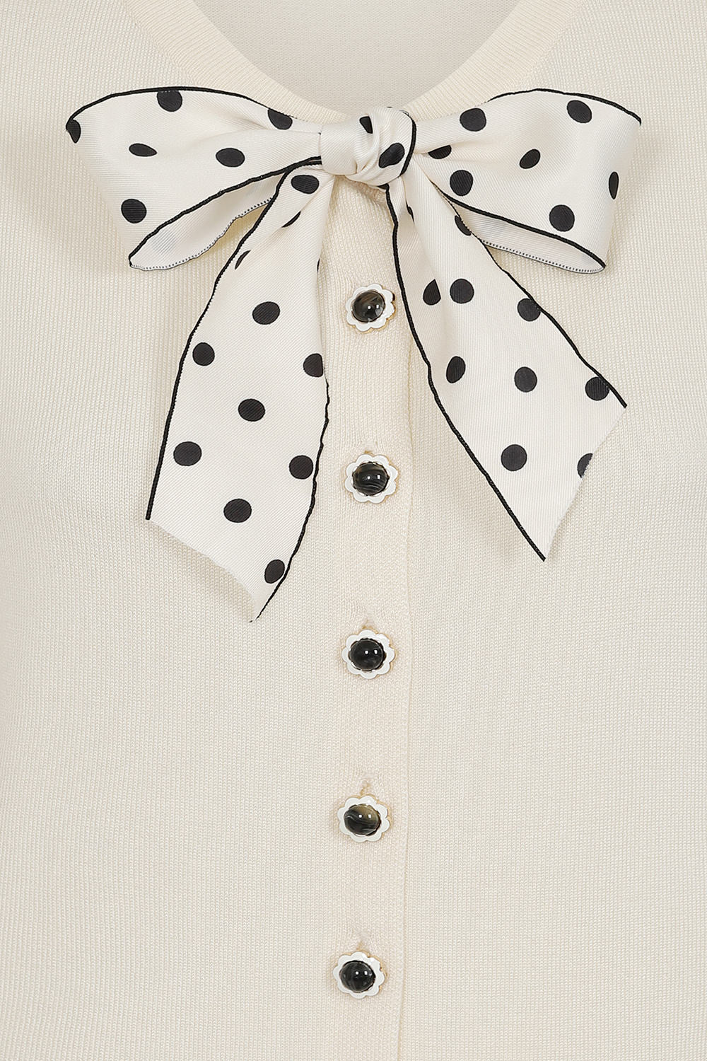 Lady Luck Polka Dot Neck Tie Cardigan