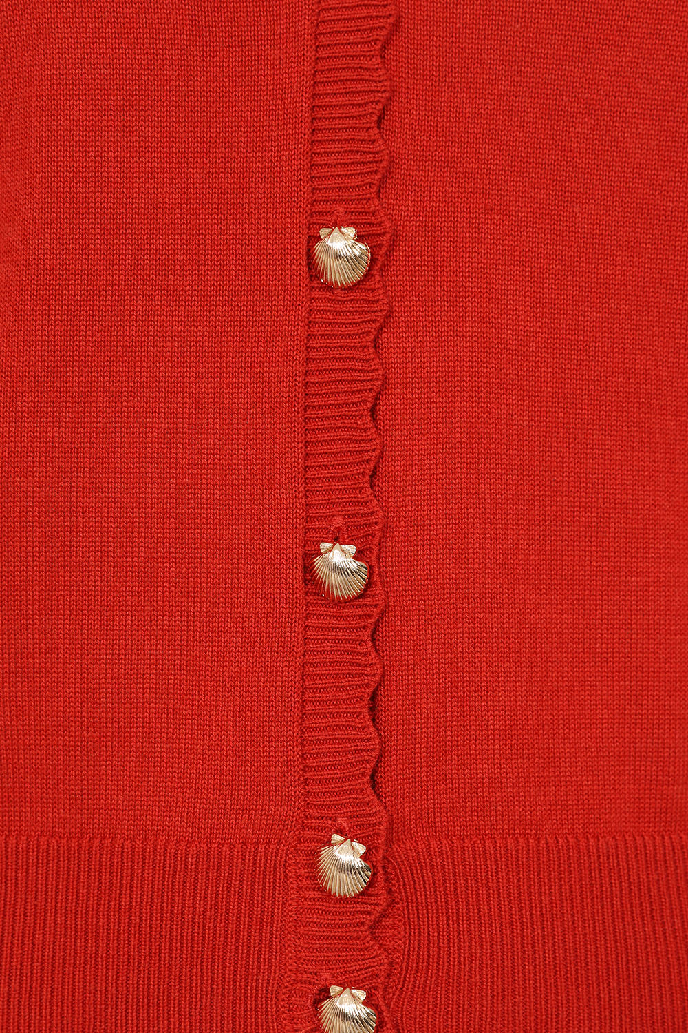 Red Thelma Scallop Cardigan
