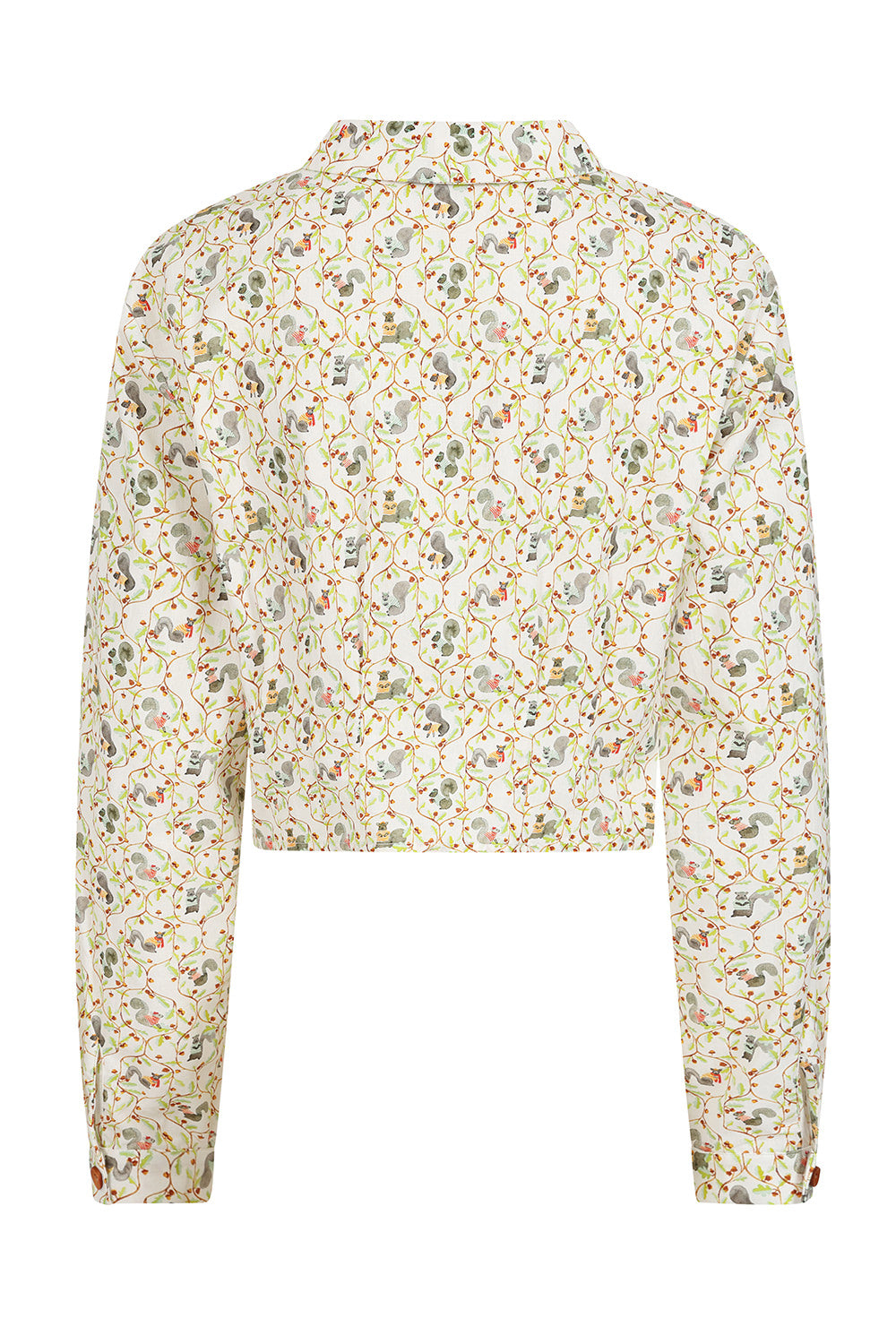 White Cherry Squirrel Blouse