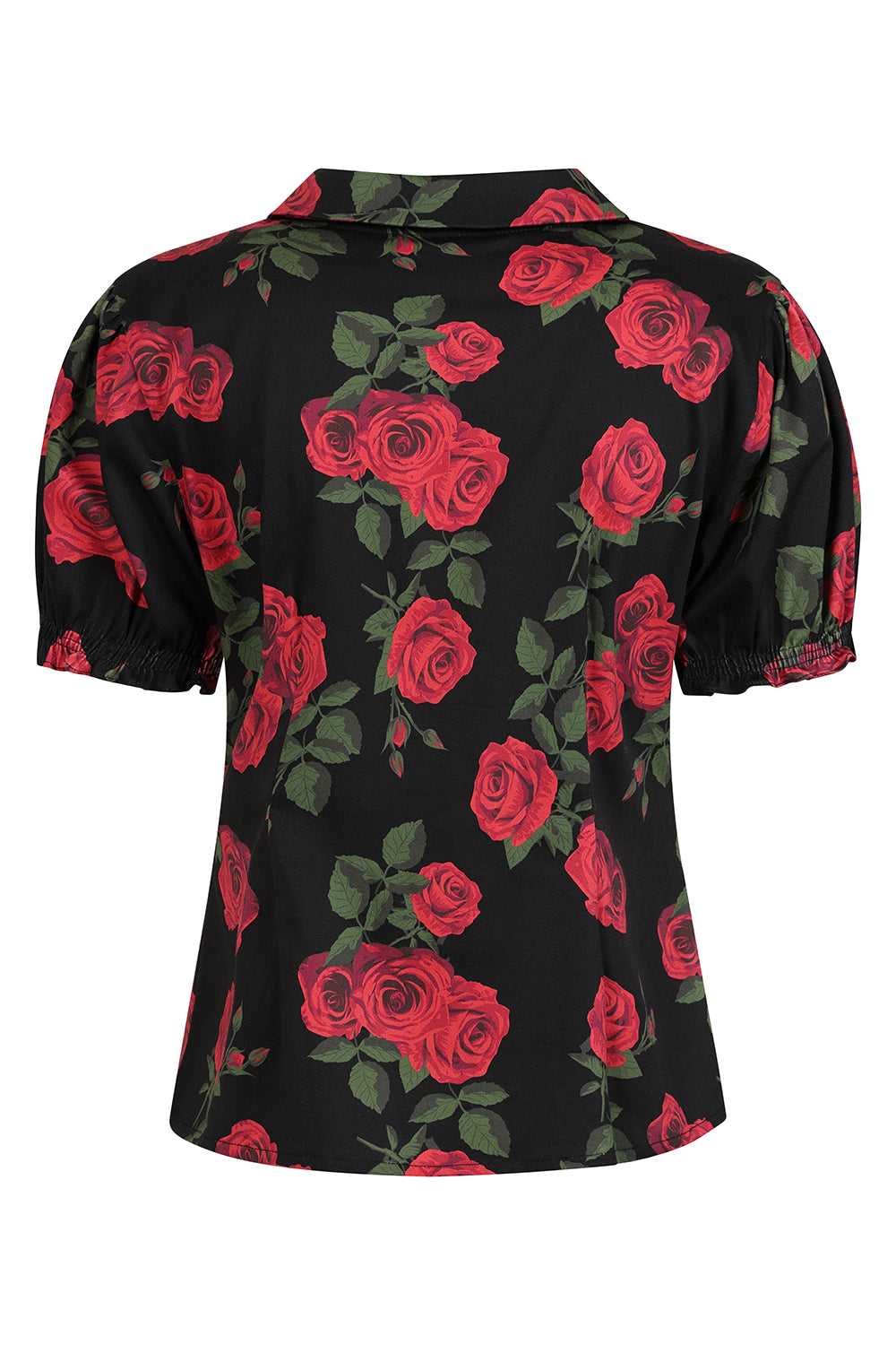 Black Lilly Romantic Roses Blouse