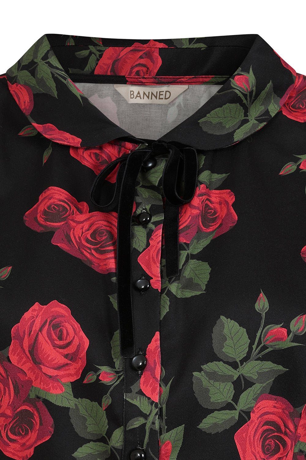 Black Lilly Romantic Roses Blouse