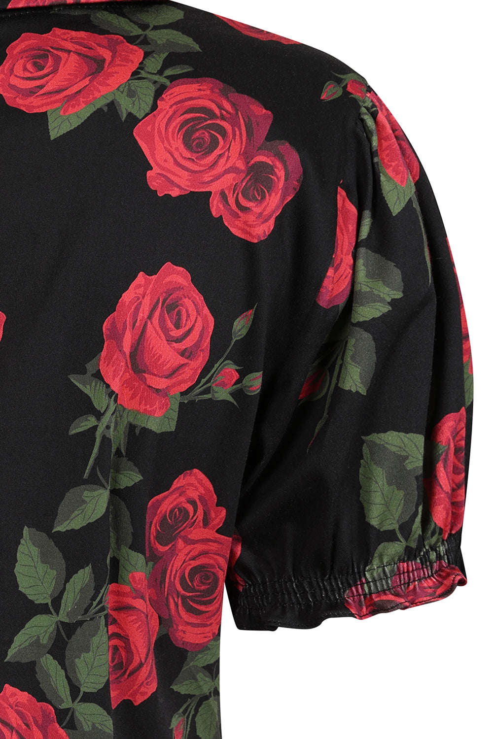 Black Lilly Romantic Roses Blouse