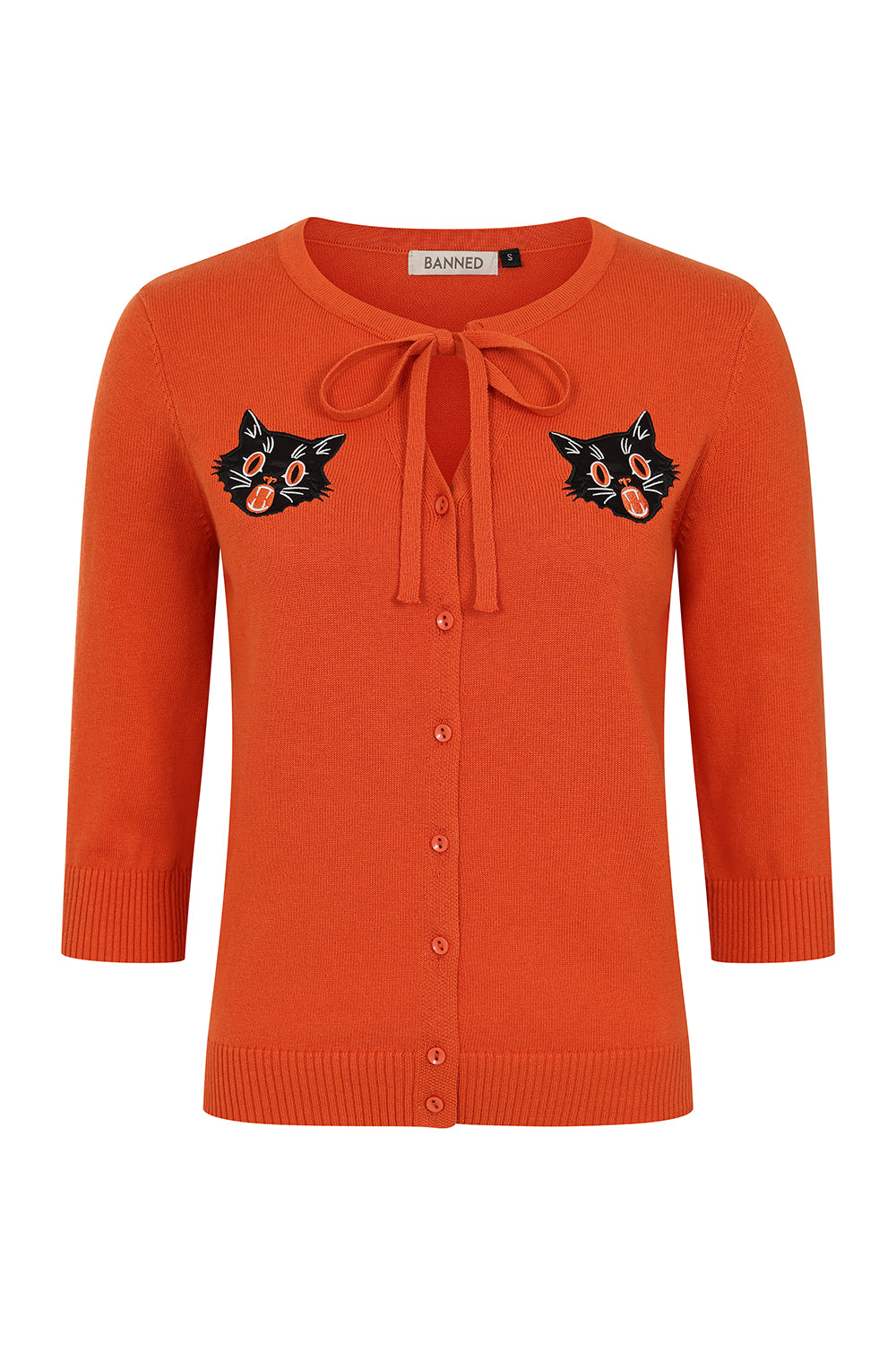 Orange Mia Scared Cat Cardigan