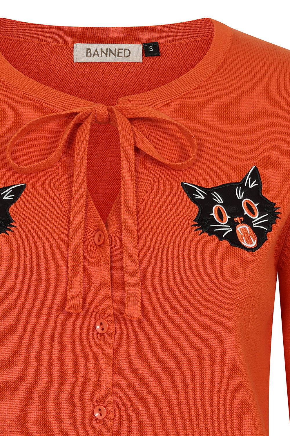 Orange Mia Scared Cat Cardigan