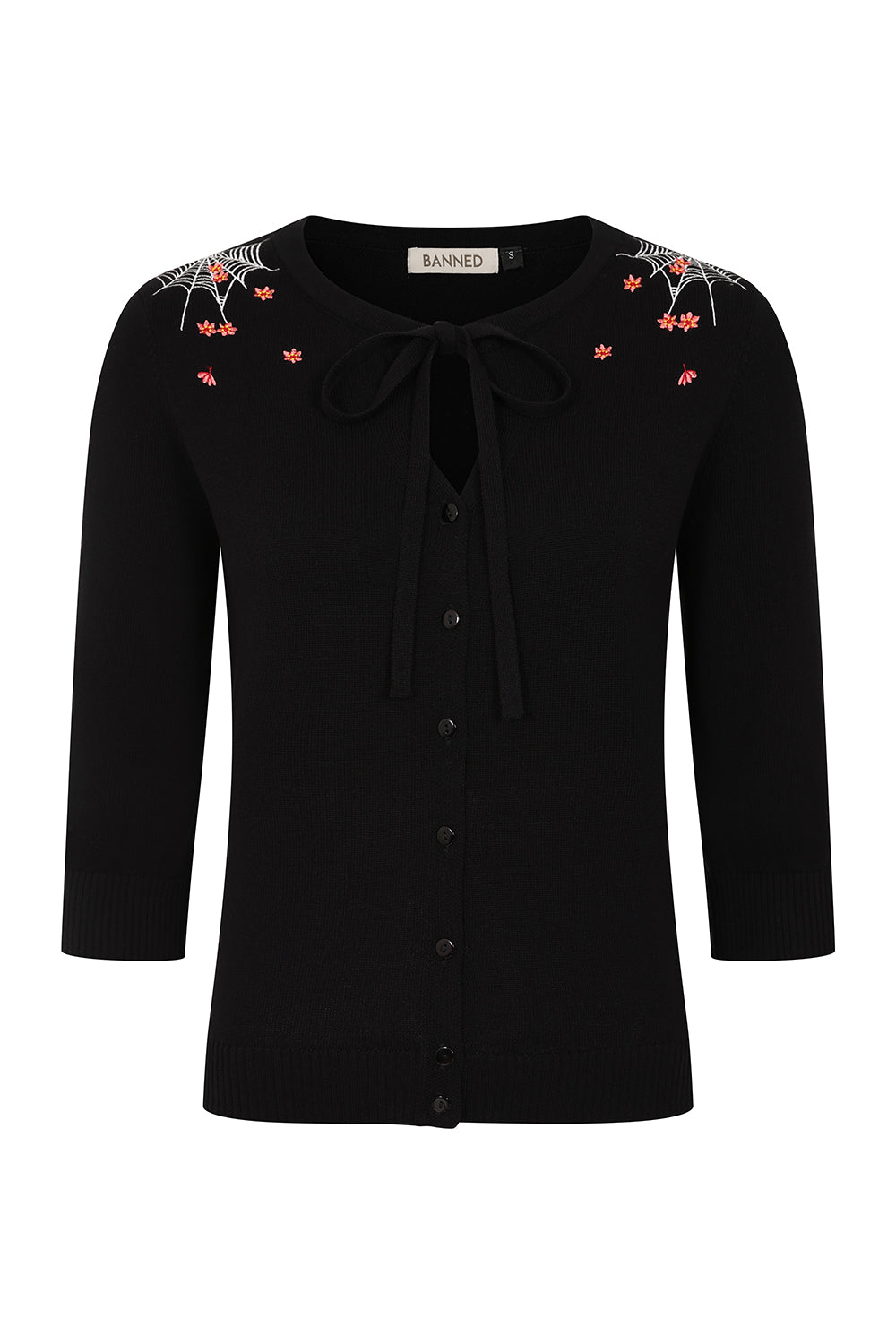 Black Mia Spiderweb Blossom Cardigan