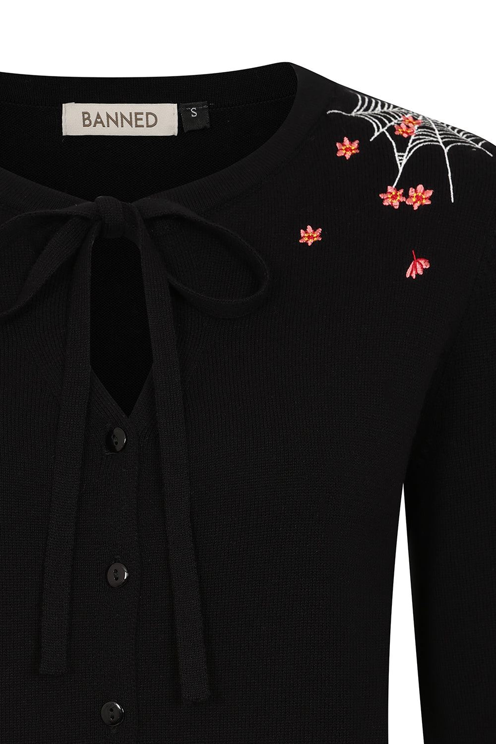 Black Mia Spiderweb Blossom Cardigan