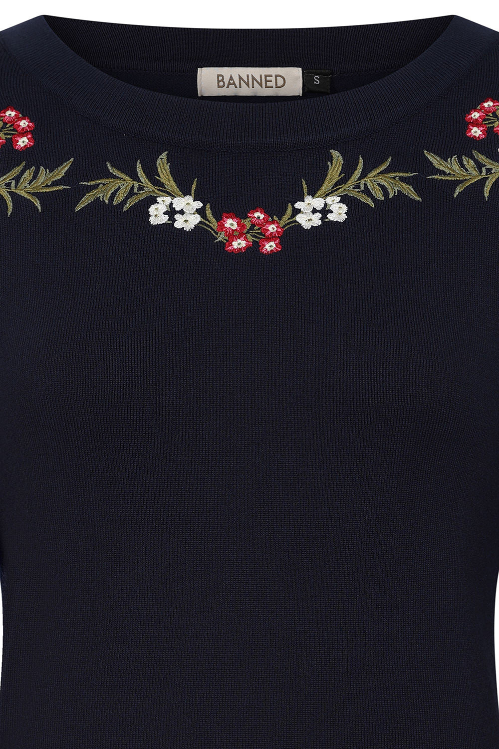 Navy Carla Romantic Floral Jumper