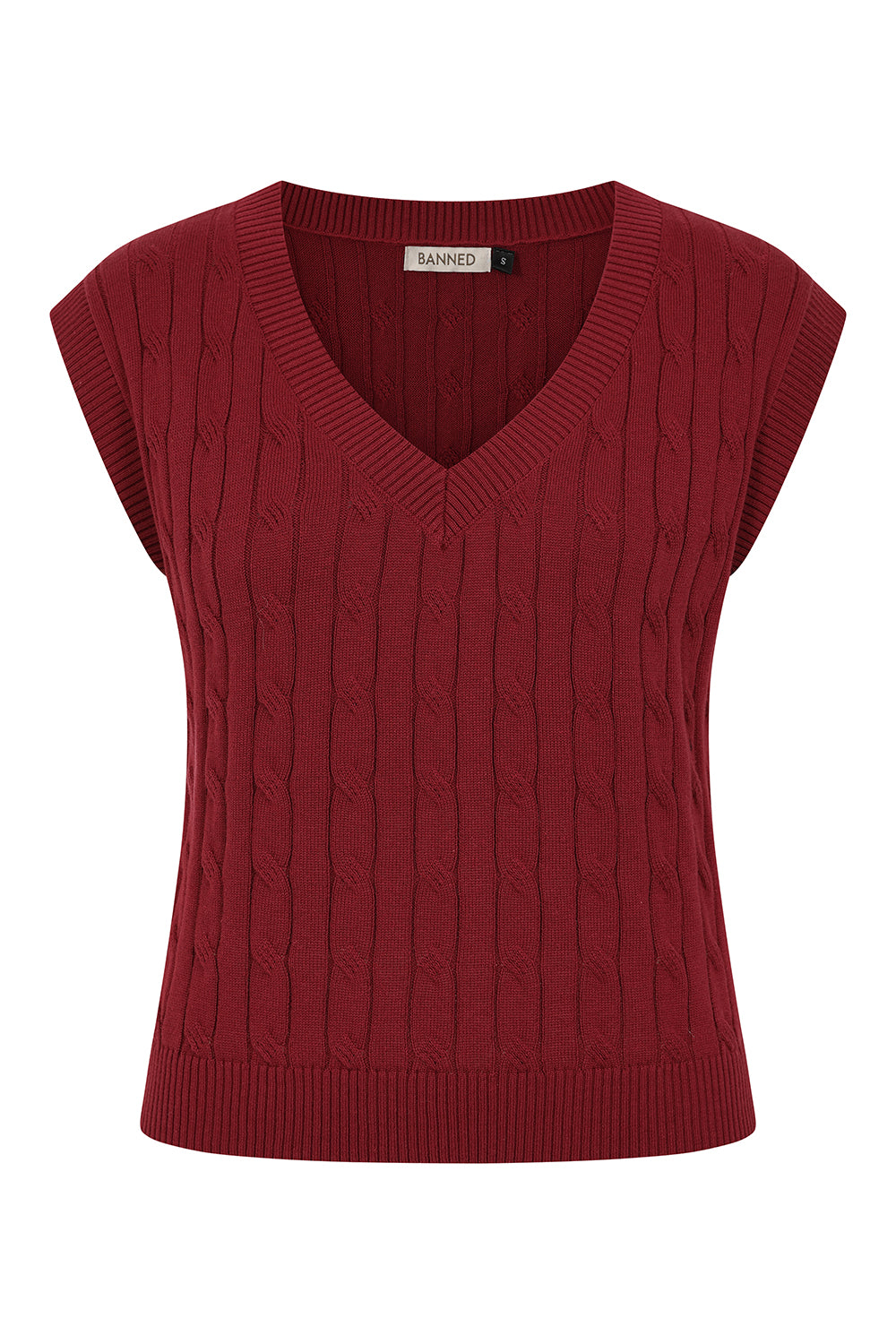 Burgundy Gina Knitted Waistcoat