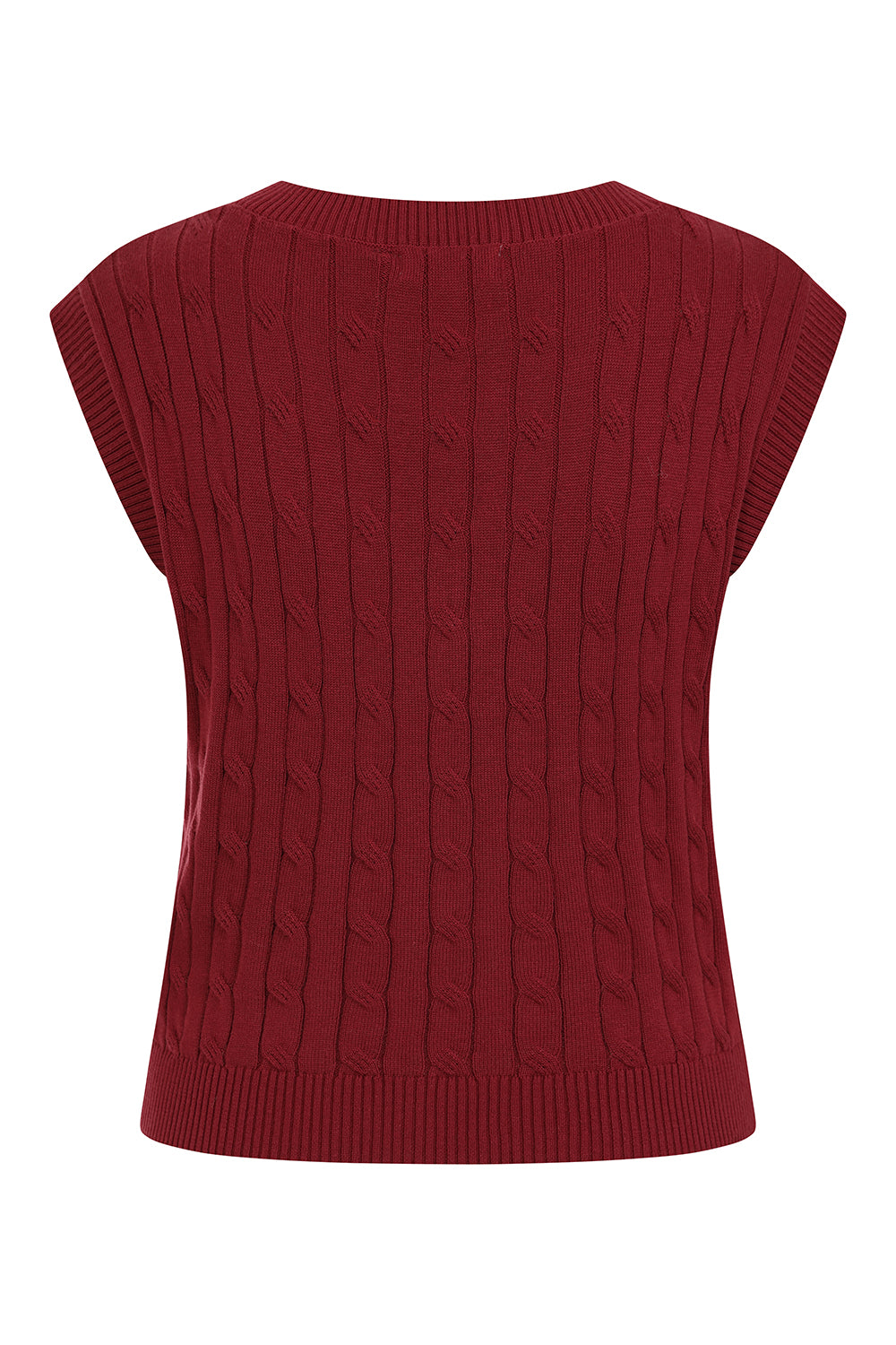 Burgundy Gina Knitted Waistcoat