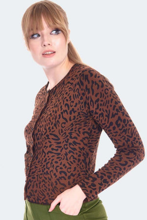 50s Leopard Print Cardigan