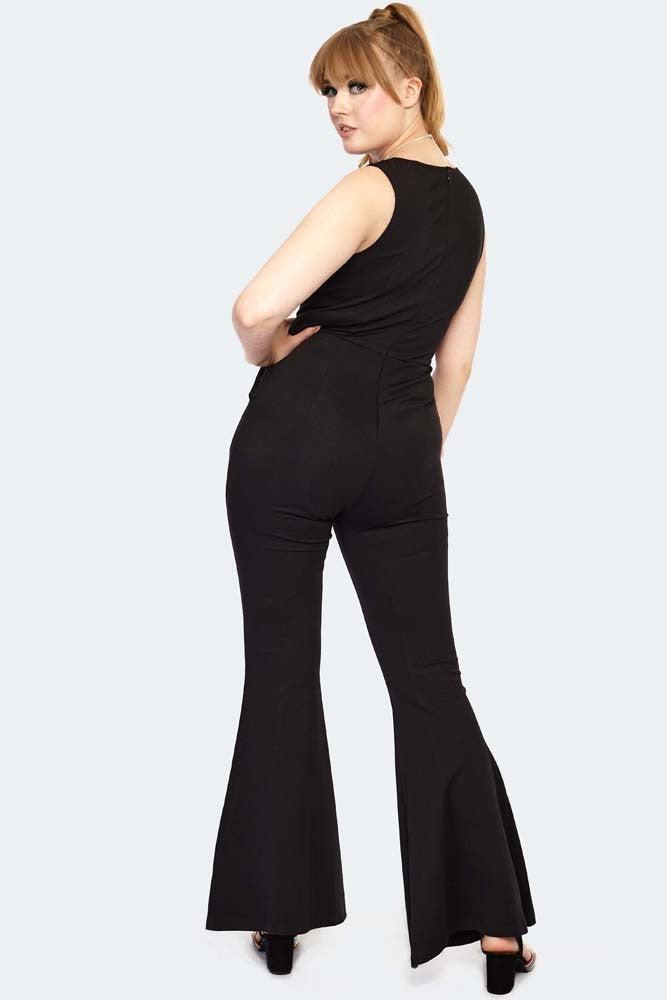 60s Flare Jumpsuit-Voodoo Vixen-Dark Fashion Clothing