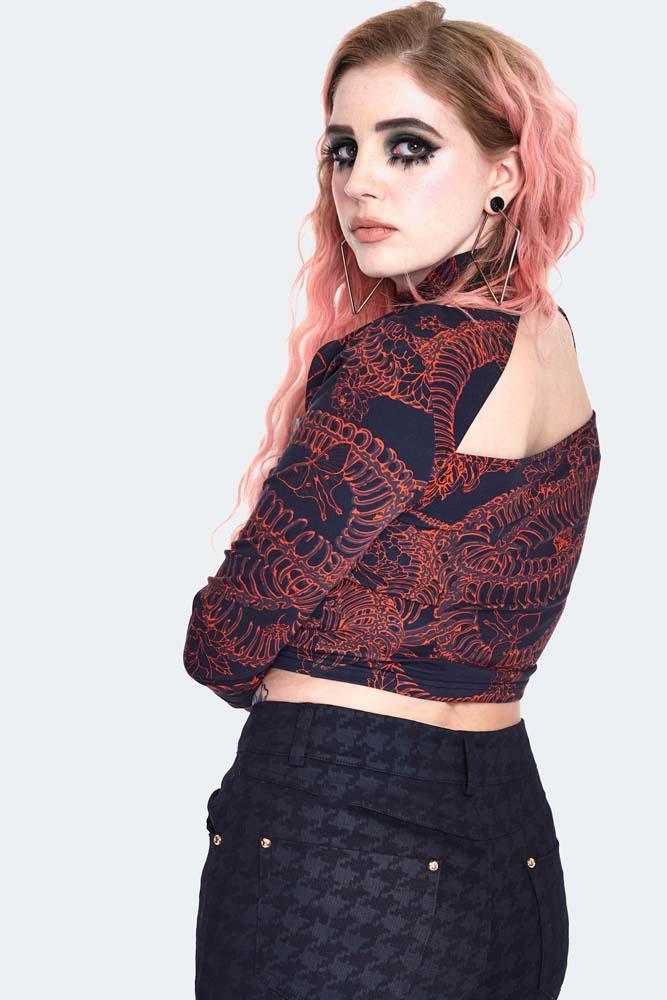 90s Snake Skeleton Long Sleeve Top