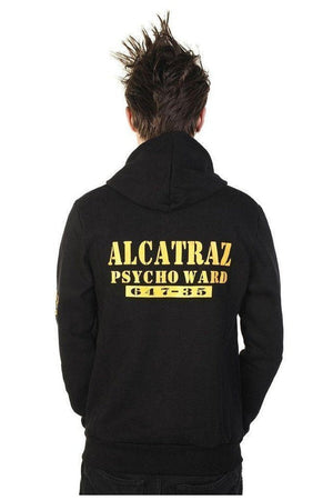 Alcatraz Men's Hoody-Banned-Dark Fashion Clothing