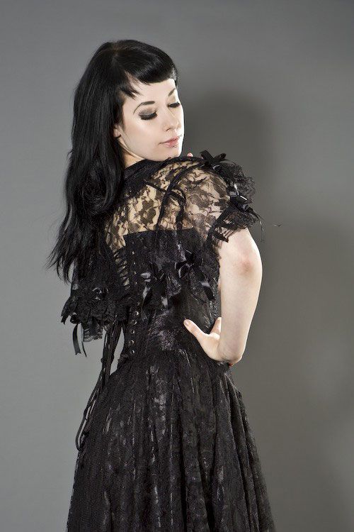 Amy Lace Wedding Bolero Shrug-Burleska-Dark Fashion Clothing