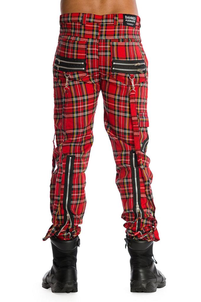 Avengence Check Trousers-Banned-Dark Fashion Clothing