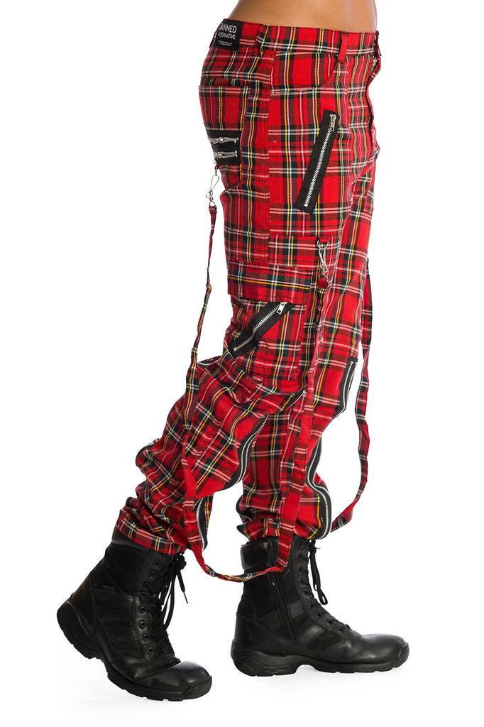 Avengence Check Trousers-Banned-Dark Fashion Clothing