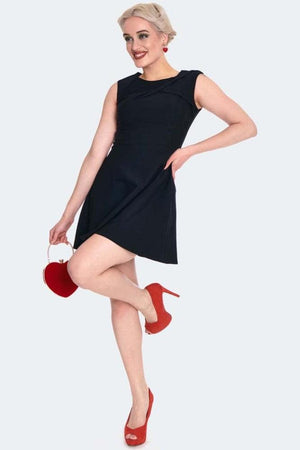 Black Sleeveless Mini Flare Dress-Voodoo Vixen-Dark Fashion Clothing