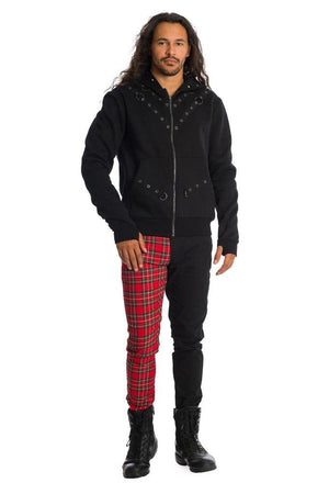 Contrast Check Trousers-Banned-Dark Fashion Clothing