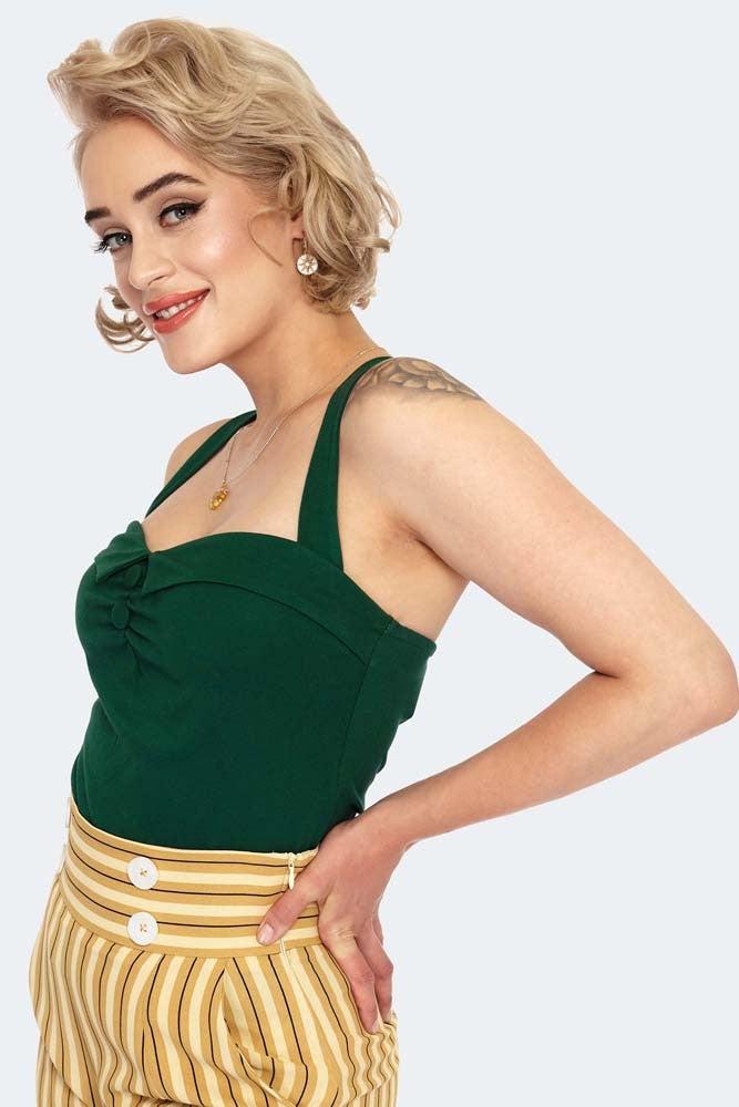 Cross Strap Front Detail Knit Top-Voodoo Vixen-Dark Fashion Clothing