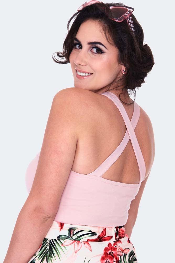 Cross Strap Front Detail Knit Top-Voodoo Vixen-Dark Fashion Clothing