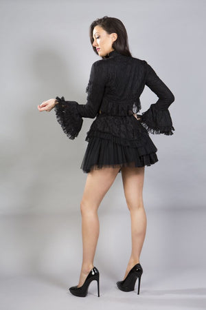 Dita Long Sleeve Lace Victorian Bolero Shrug-Burleska-Dark Fashion Clothing