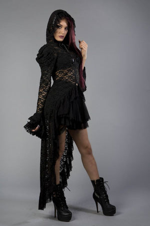 Dorothy Hooded Jacket In Lace-Burleska-Dark Fashion Clothing