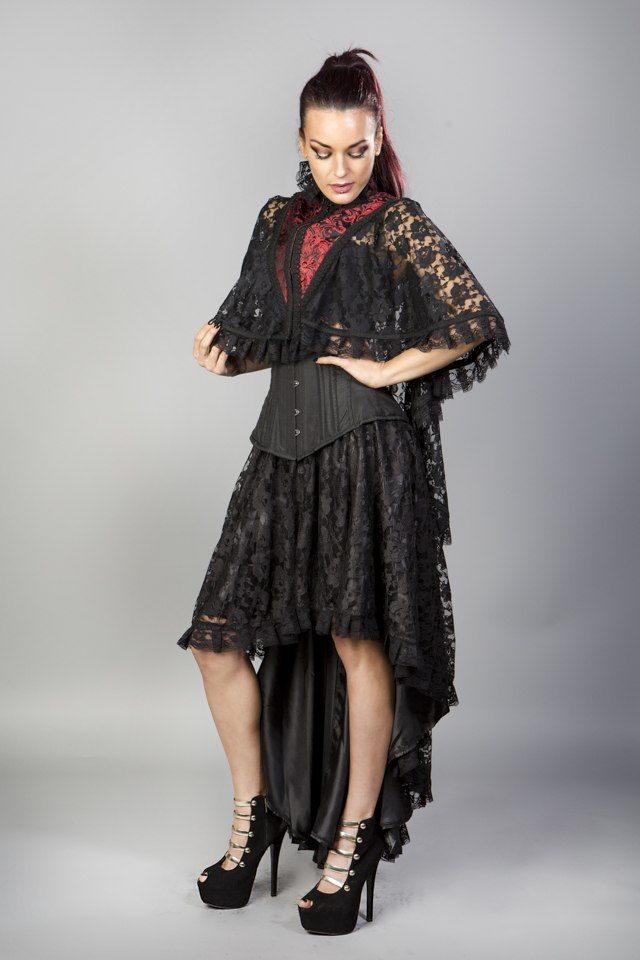Draconia Black Lace King Brocade Bolero-Burleska-Dark Fashion Clothing
