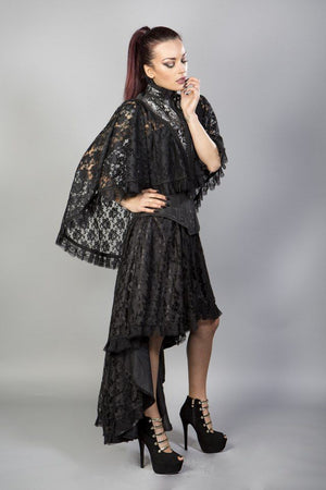Draconia Black Lace King Brocade Bolero-Burleska-Dark Fashion Clothing
