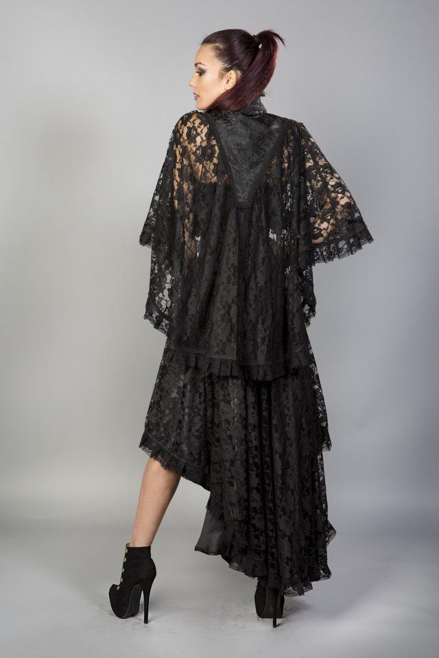 Draconia Black Lace King Brocade Bolero-Burleska-Dark Fashion Clothing