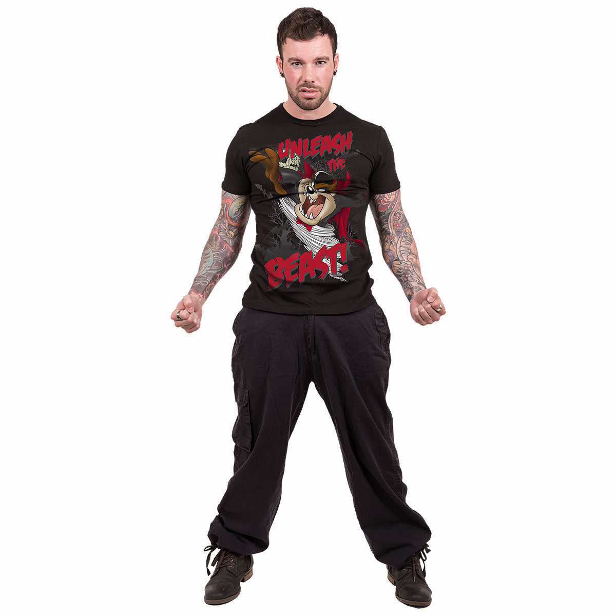Taz - Unleash the Beast - Front Digital Print t-Shirt Black