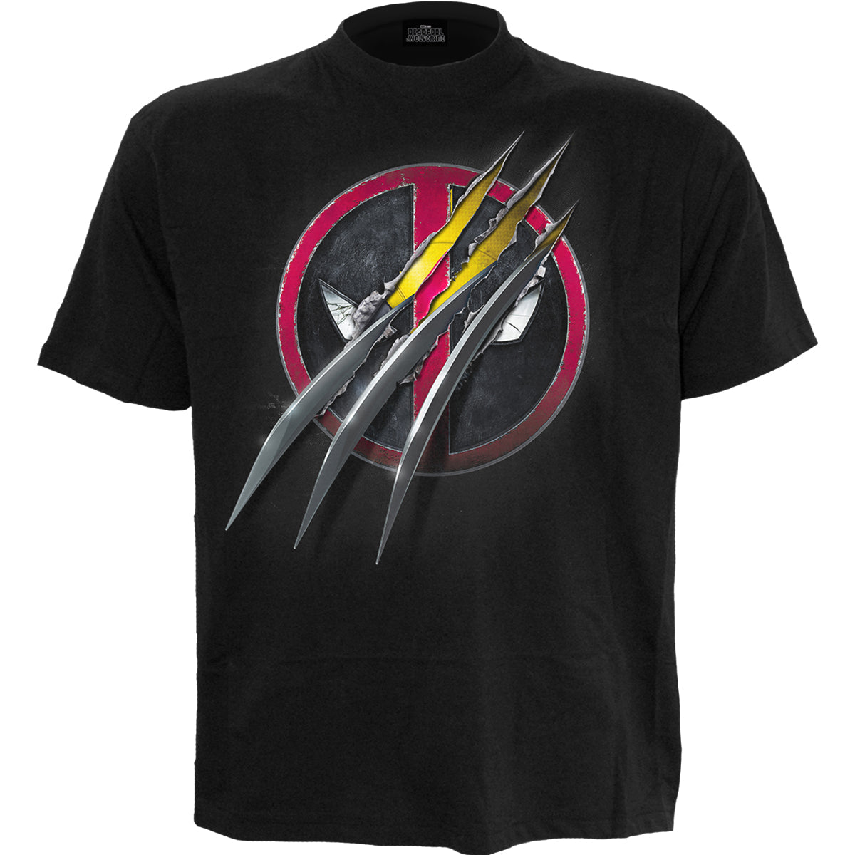 Deadpool - Slashed - Front Digtal Print T-Shirt Black