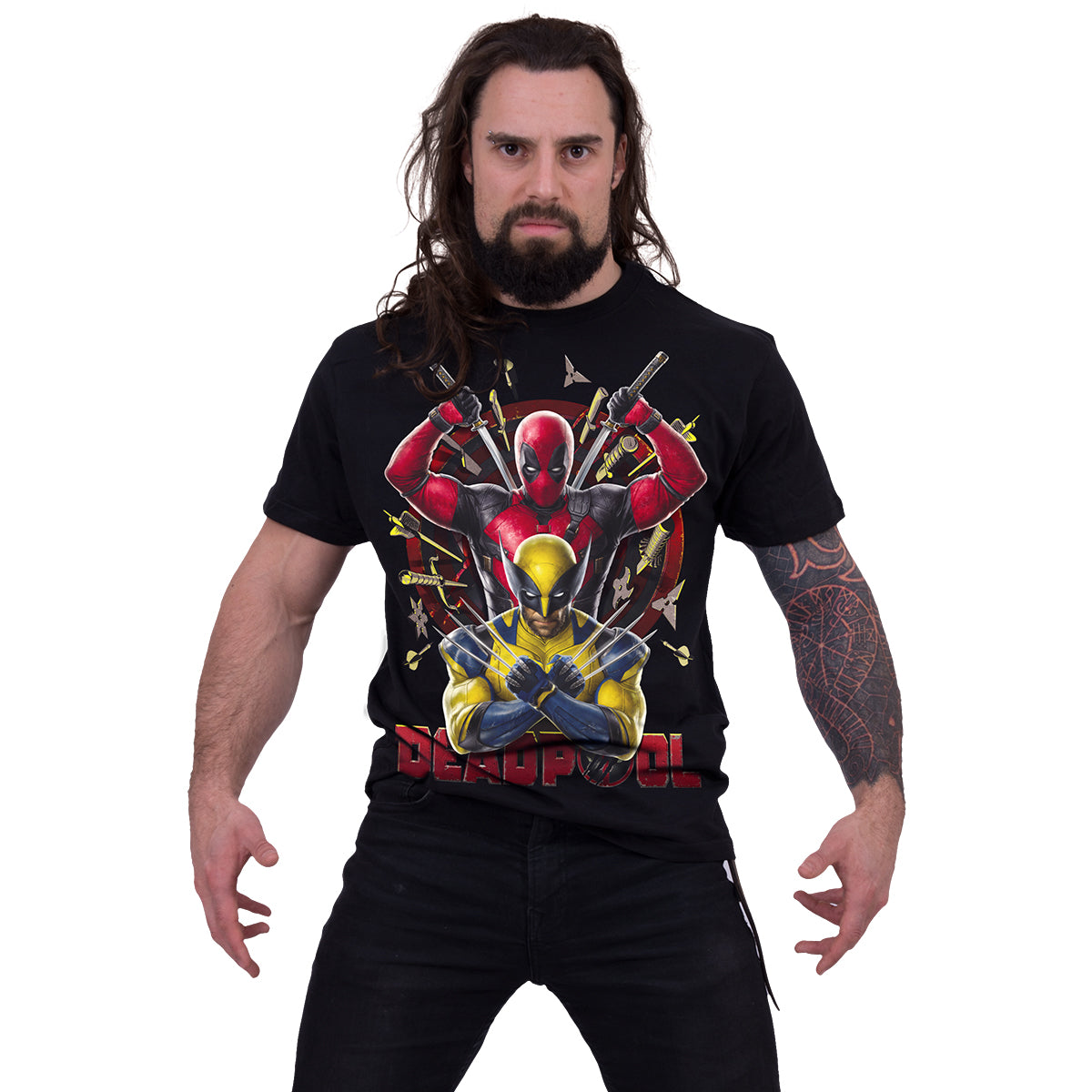 Deadpool - Wolverine Bullseye - T-Shirt Black