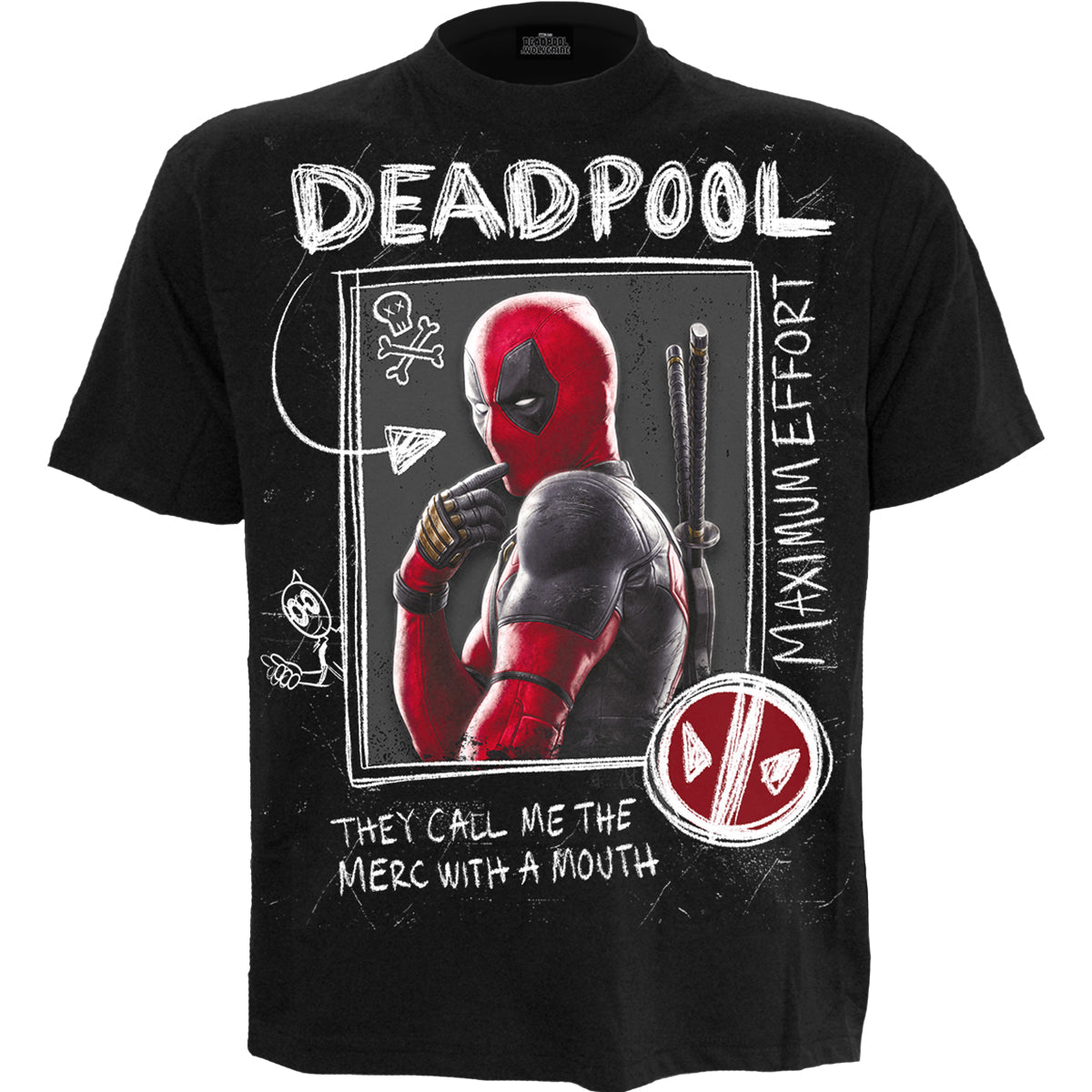 Deadpool - Wolverine Sketches - T-Shirt Black