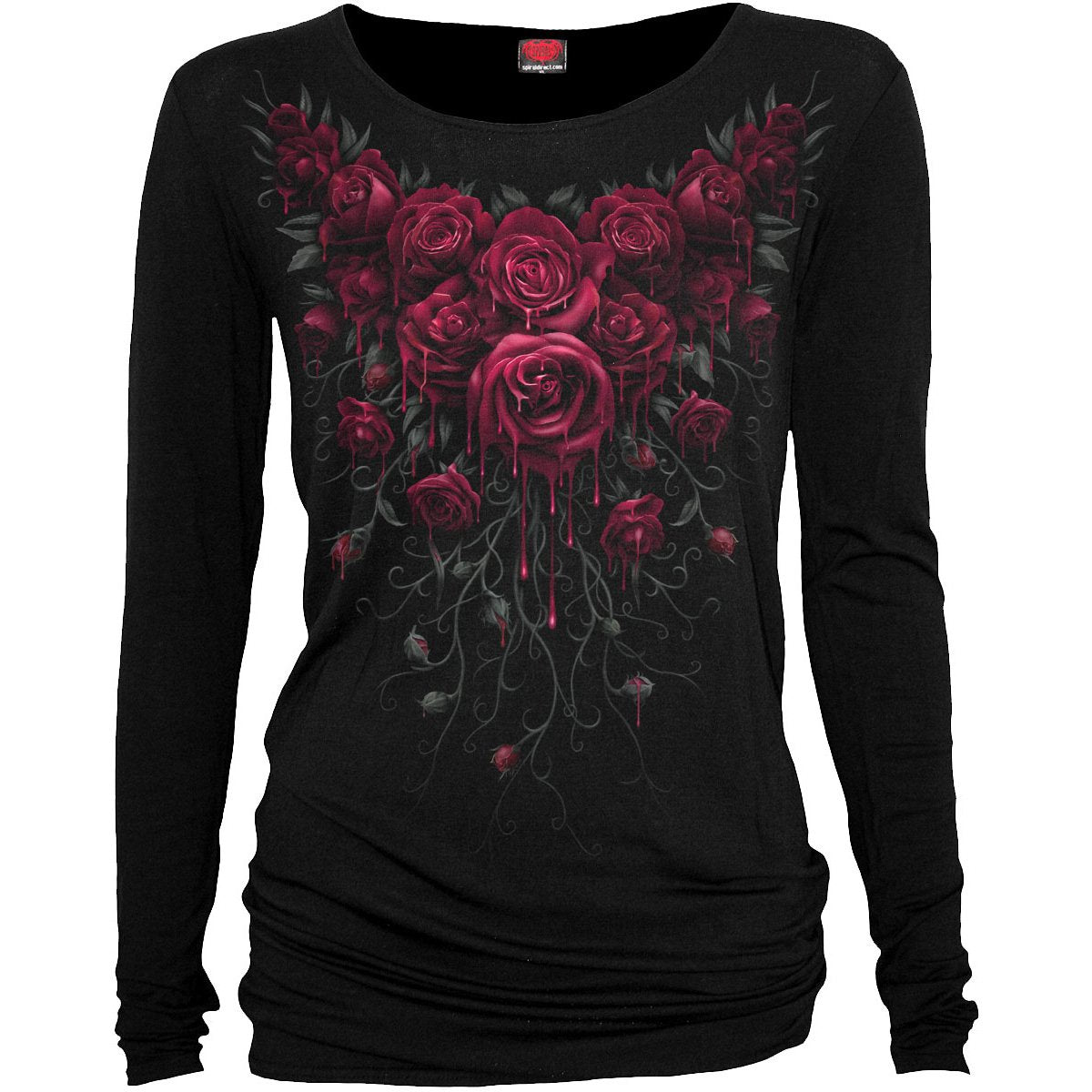 Blood Rose - (Digital Print) - Baggy Top Black