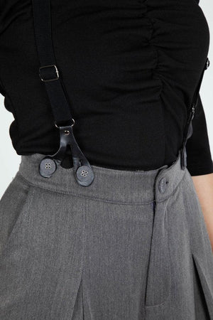 Khloe Grey 40s Style Trousers-Voodoo Vixen-Dark Fashion Clothing