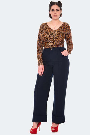 Leopard Print Wrap Top-Voodoo Vixen-Dark Fashion Clothing