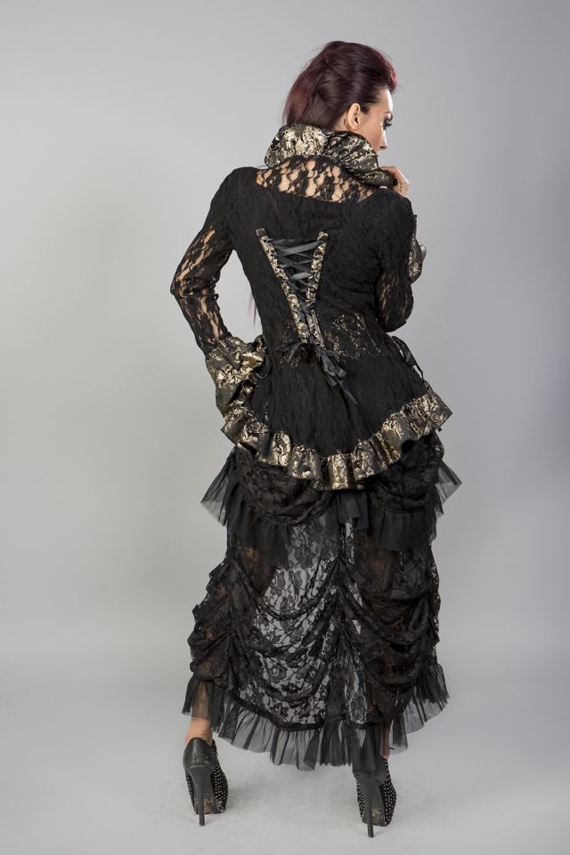 Morticia Victorian Gothic Jacket In Lace King-Burleska-Dark Fashion Clothing