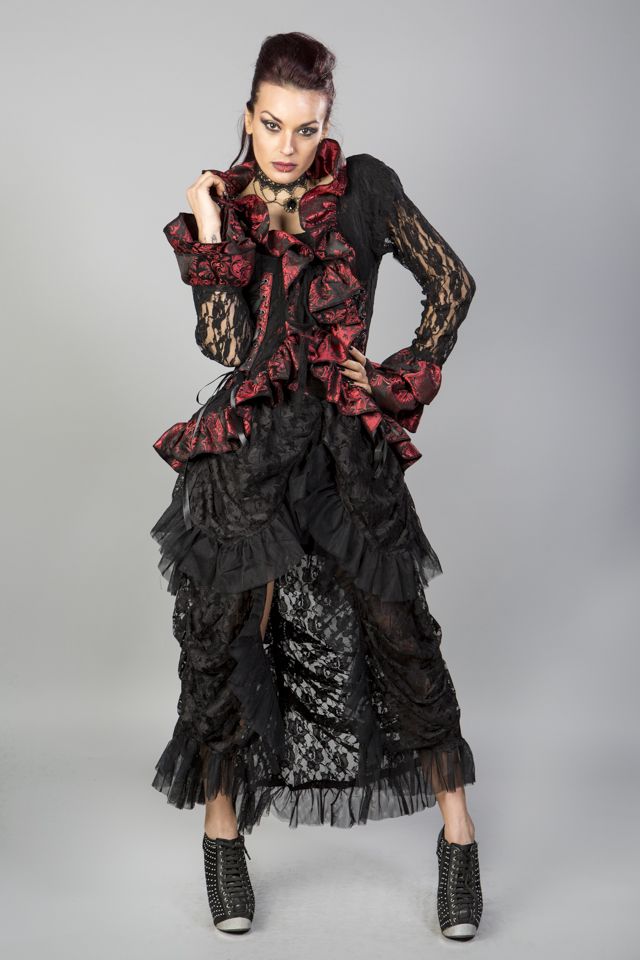 Morticia Victorian Gothic Jacket In Lace King-Burleska-Dark Fashion Clothing